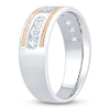 Thumbnail Image 2 of Men's Certified Diamond Twist Wedding Band 3/4 ct tw 14K Two-Tone Gold