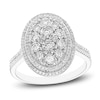 Thumbnail Image 1 of Multi-Diamond Center Oval Double Halo Fashion Ring 5/8 ct tw 14K White Gold