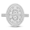 Thumbnail Image 2 of Multi-Diamond Center Oval Double Halo Fashion Ring 5/8 ct tw 14K White Gold