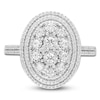 Thumbnail Image 3 of Multi-Diamond Center Oval Double Halo Fashion Ring 5/8 ct tw 14K White Gold