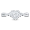 Thumbnail Image 3 of Multi-Diamond Heart Halo Promise Ring 1/5 ct tw 10K White Gold