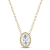 Thumbnail Image 0 of Oval-Cut Lab-Created Diamond Bezel-Set Solitaire Necklace 1 ct tw 18K Yellow Gold 18" (F/VS2)