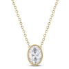 Thumbnail Image 1 of Oval-Cut Lab-Grown Diamond Bezel-Set Solitaire Necklace 1 ct tw 18K Yellow Gold 18" (F/VS2)