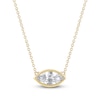 Thumbnail Image 0 of Marquise-Cut Lab-Created Diamond Bezel-Set Solitaire Necklace 1 ct tw 18K Yellow Gold 18" (F/VS2)