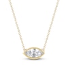 Thumbnail Image 1 of Marquise-Cut Lab-Grown Diamond Bezel-Set Solitaire Necklace 1 ct tw 18K Yellow Gold 18" (F/VS2)