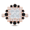 Thumbnail Image 3 of Pnina Tornai Princess-Cut Quad White Diamond & Black Diamond Halo Engagement Ring 1-3/4 ct tw 14K Rose Gold