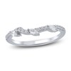 Thumbnail Image 1 of Certified Marquise & Round-Cut Diamond Contour Anniversary Ring 1/3 ct tw 14K White Gold
