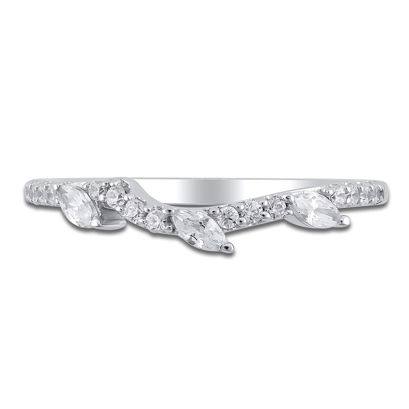 Main Image 3 of Certified Marquise & Round-Cut Diamond Contour Anniversary Ring 1/3 ct tw 14K White Gold