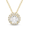 Thumbnail Image 1 of Brilliant Moments Diamond Halo Necklace 1 ct tw 14K Yellow Gold 18