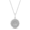 Thumbnail Image 1 of Diamond Paw Print Medallion Necklace 1/4 ct tw Sterling Silver 18"