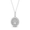 Thumbnail Image 2 of Diamond Paw Print Medallion Necklace 1/4 ct tw Sterling Silver 18"