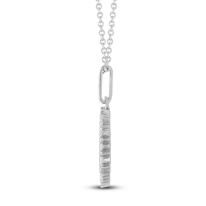 Main Image 3 of Diamond Paw Print Medallion Necklace 1/4 ct tw Sterling Silver 18"