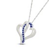 Thumbnail Image 2 of Blue Lab-Created Sapphire Entwined Hearts Necklace Sterling Silver 18"