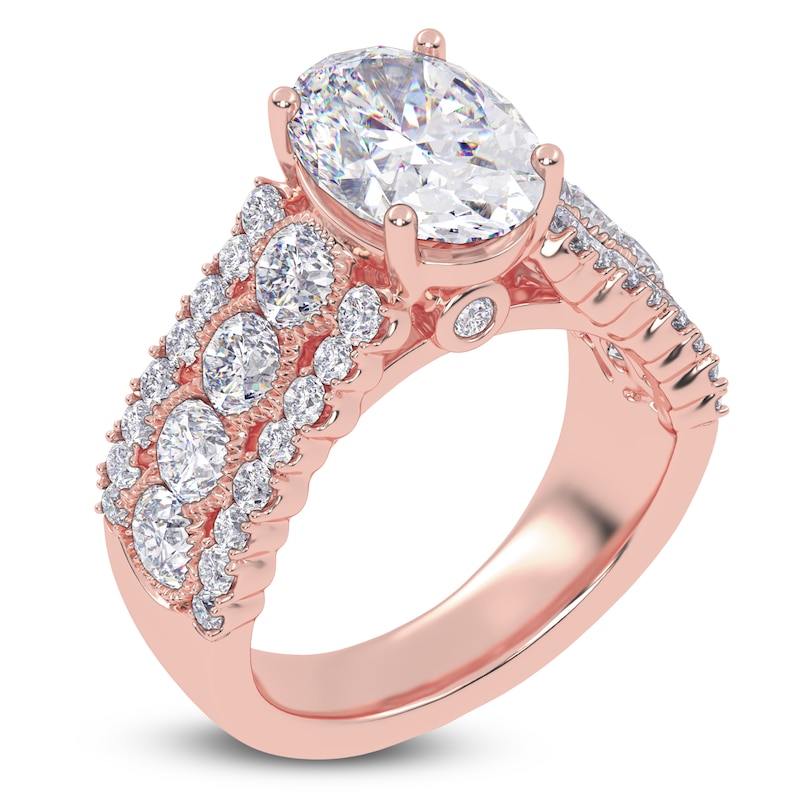 Main Image 2 of Oval-Cut Created By Jared Studio Lab-Grown Diamond Engagement Ring 3-3/4 ct tw 14K Rose Gold