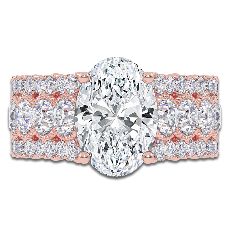 Main Image 3 of Oval-Cut Created By Jared Studio Lab-Grown Diamond Engagement Ring 3-3/4 ct tw 14K Rose Gold