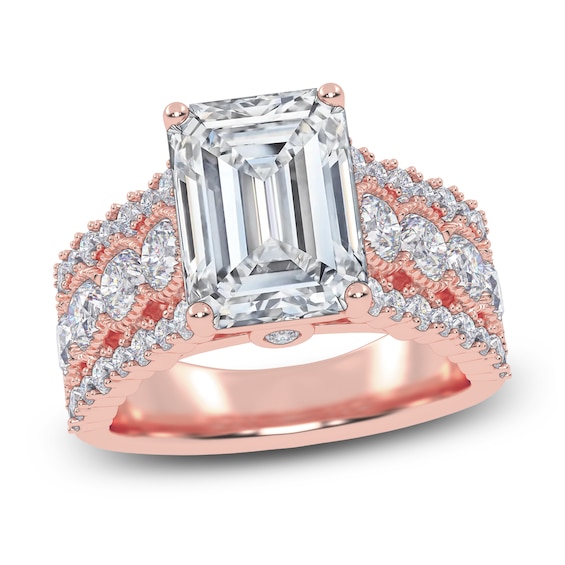 Emerald-Cut Lab-Grown Diamond Engagement Ring 4-3/4 ct tw 14K Rose Gold