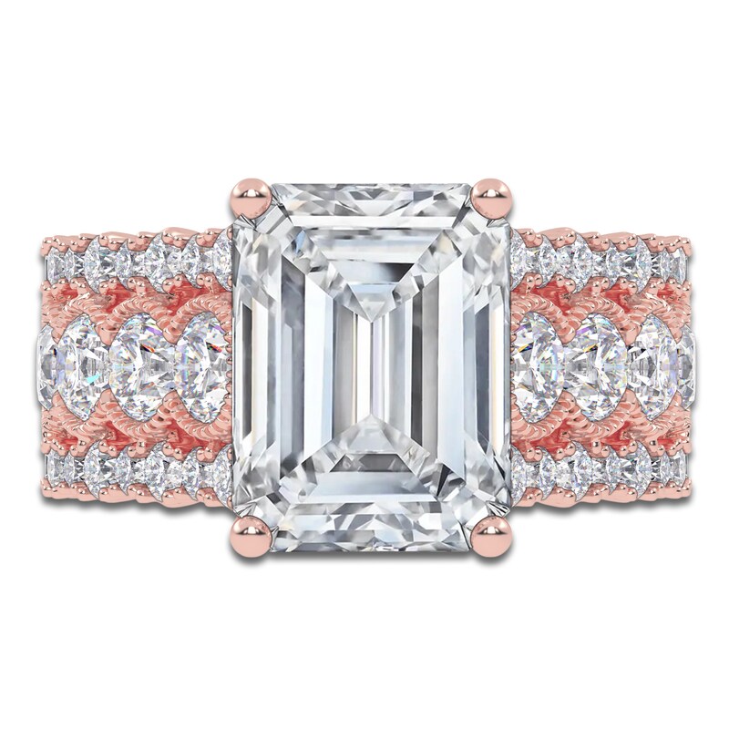 Main Image 3 of Emerald-Cut Created By Jared Studio Lab-Grown Diamond Engagement Ring 4-3/4 ct tw 14K Rose Gold