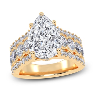 Pear-Shaped Lab-Grown Diamond Engagement Ring 4-3/4 ct tw 14K Yellow Gold