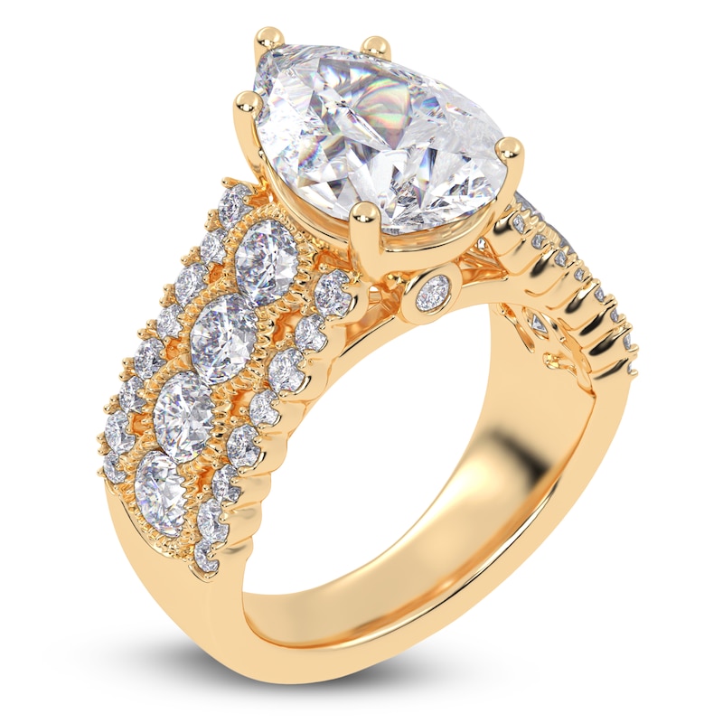 Main Image 2 of Pear-Shaped Created By Jared Studio Lab-Grown Diamond Engagement Ring 4-3/4 ct tw 14K Yellow Gold