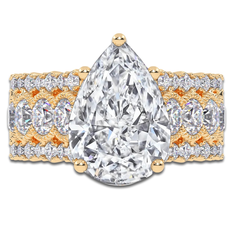 Main Image 3 of Pear-Shaped Created By Jared Studio Lab-Grown Diamond Engagement Ring 4-3/4 ct tw 14K Yellow Gold