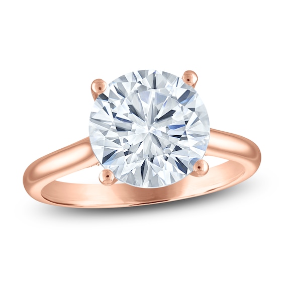 Round-Cut Lab-Grown Diamond Engagement Ring 4-1/6 ct tw 18K Rose Gold (VS2/F)