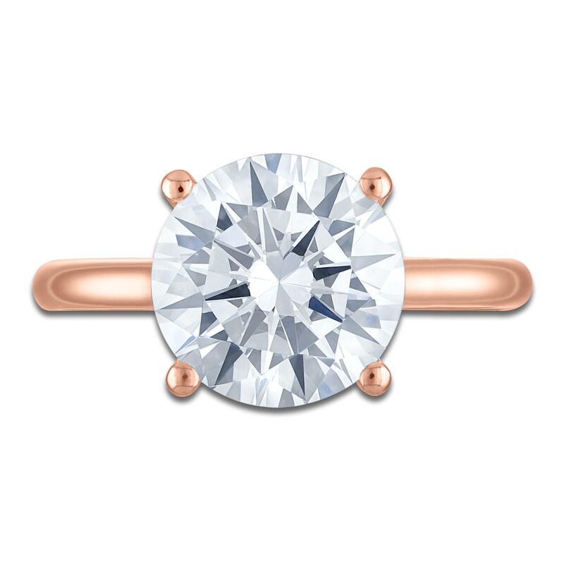 Main Image 3 of Round-Cut Lab-Grown Diamond Engagement Ring 4-1/6 ct tw 18K Rose Gold (VS2/F)