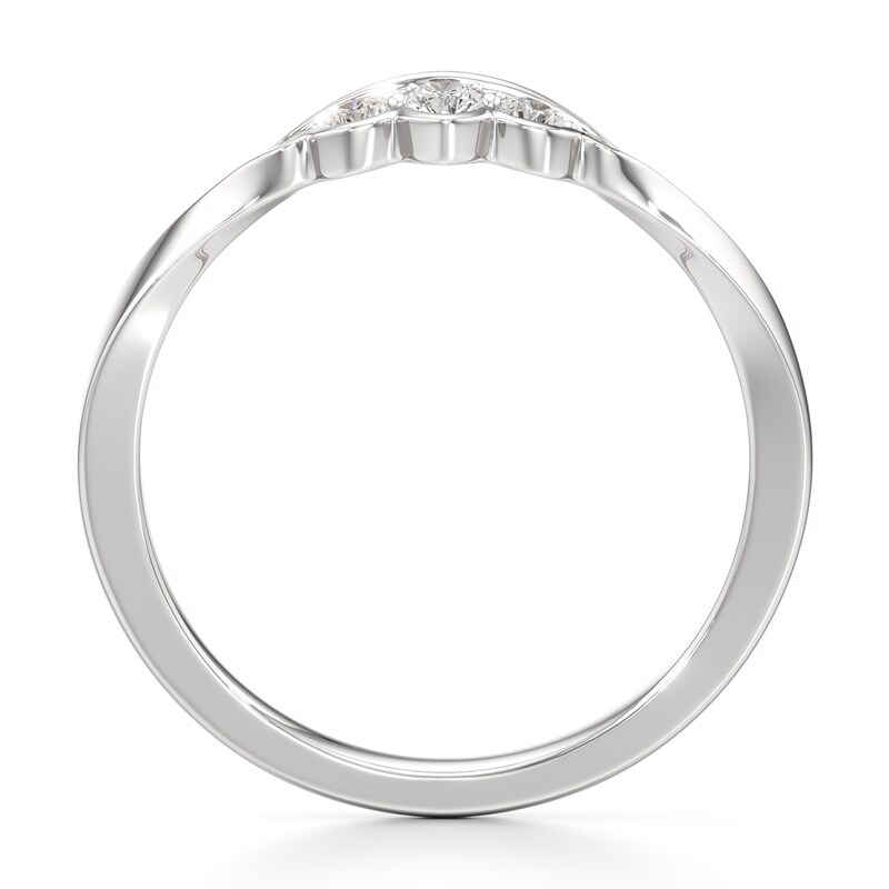 Main Image 2 of J'Lure Lab-Created Diamond Scalloped Wedding Band 1/8 ct tw 18K White Gold