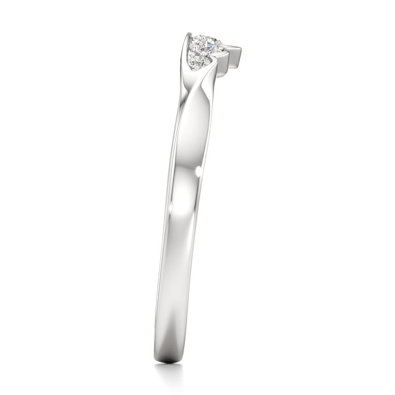 Main Image 3 of J'Lure Lab-Created Diamond Scalloped Wedding Band 1/8 ct tw 18K White Gold