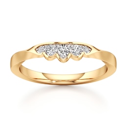 J'Lure Lab-Grown Diamond Scalloped Wedding Band 1/8 ct tw 18K Yellow Gold