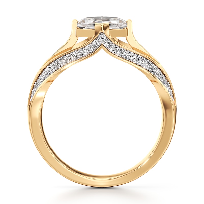 Main Image 2 of J'Lure Lab-Grown Diamond Hexagon Portrait-Cut Engagement Ring 1-3/8 ct tw 18K Yellow Gold