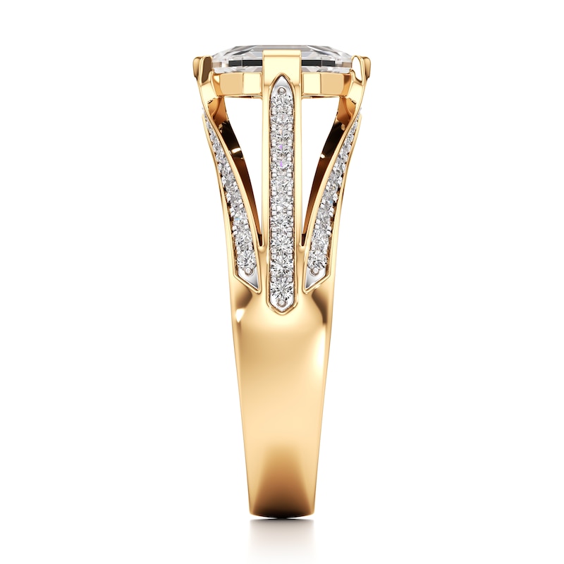 Main Image 3 of J'Lure Lab-Grown Diamond Hexagon Portrait-Cut Engagement Ring 1-3/8 ct tw 18K Yellow Gold