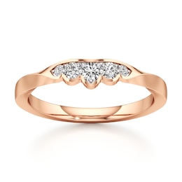 J'Lure Lab-Grown Diamond Scalloped Wedding Band 1/8 ct tw 18K Rose Gold