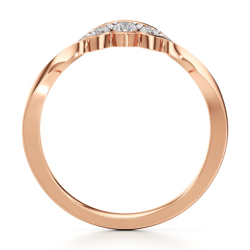 Main Image 2 of J'Lure Lab-Grown Diamond Scalloped Wedding Band 1/8 ct tw 18K Rose Gold