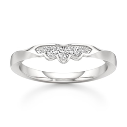 J'Lure Lab-Grown Diamond Scalloped Wedding Band 1/8 ct tw 18K White Gold