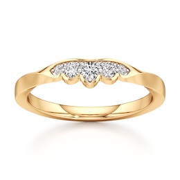 J'Lure Lab-Grown Diamond Scalloped Wedding Band 1/8 ct tw 18K Yellow Gold
