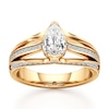 Thumbnail Image 1 of J'Lure Lab-Grown Diamond Pear Step-Cut Engagement Ring 1-3/8 ct tw 18K Yellow Gold