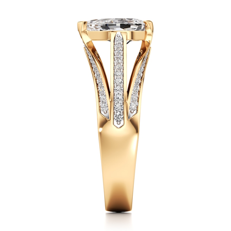Main Image 3 of J'Lure Lab-Grown Diamond Pear Step-Cut Engagement Ring 1-3/8 ct tw 18K Yellow Gold