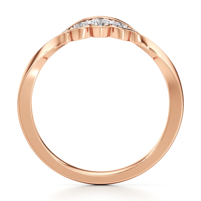 Main Image 2 of J'Lure Lab-Grown Diamond Scalloped Wedding Band 1/8 ct tw 18K Rose Gold
