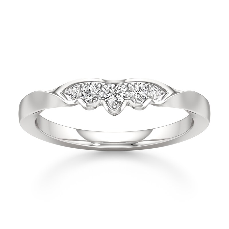 Main Image 1 of J'Lure Lab-Grown Diamond Scalloped Wedding Band 1/6 ct tw 18K White Gold