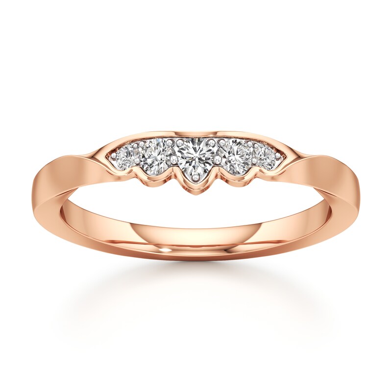 Main Image 1 of J'Lure Lab-Grown Diamond Scalloped Wedding Band 1/6 ct tw 18K Rose Gold