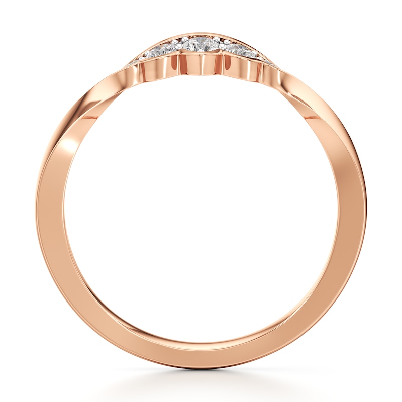 Main Image 2 of J'Lure Lab-Grown Diamond Scalloped Wedding Band 1/6 ct tw 18K Rose Gold