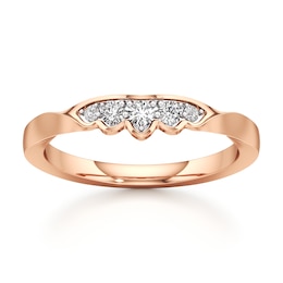 J'Lure Lab-Grown Diamond Scalloped Wedding Band 1/6 ct tw 18K Rose Gold