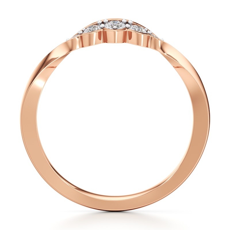 Main Image 2 of J'Lure Lab-Grown Diamond Scalloped Wedding Band 1/6 ct tw 18K Rose Gold