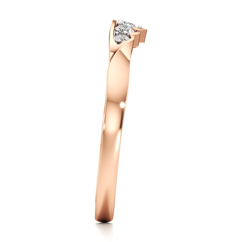 Main Image 3 of J'Lure Lab-Grown Diamond Scalloped Wedding Band 1/6 ct tw 18K Rose Gold