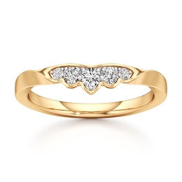 J'Lure Lab-Grown Diamond Scalloped Wedding Band 1/5 ct tw 18K Yellow Gold