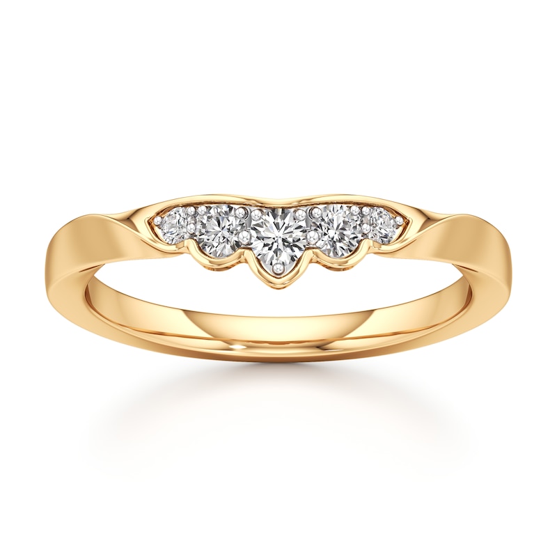 Main Image 1 of J'Lure Lab-Grown Diamond Scalloped Wedding Band 1/5 ct tw 18K Yellow Gold