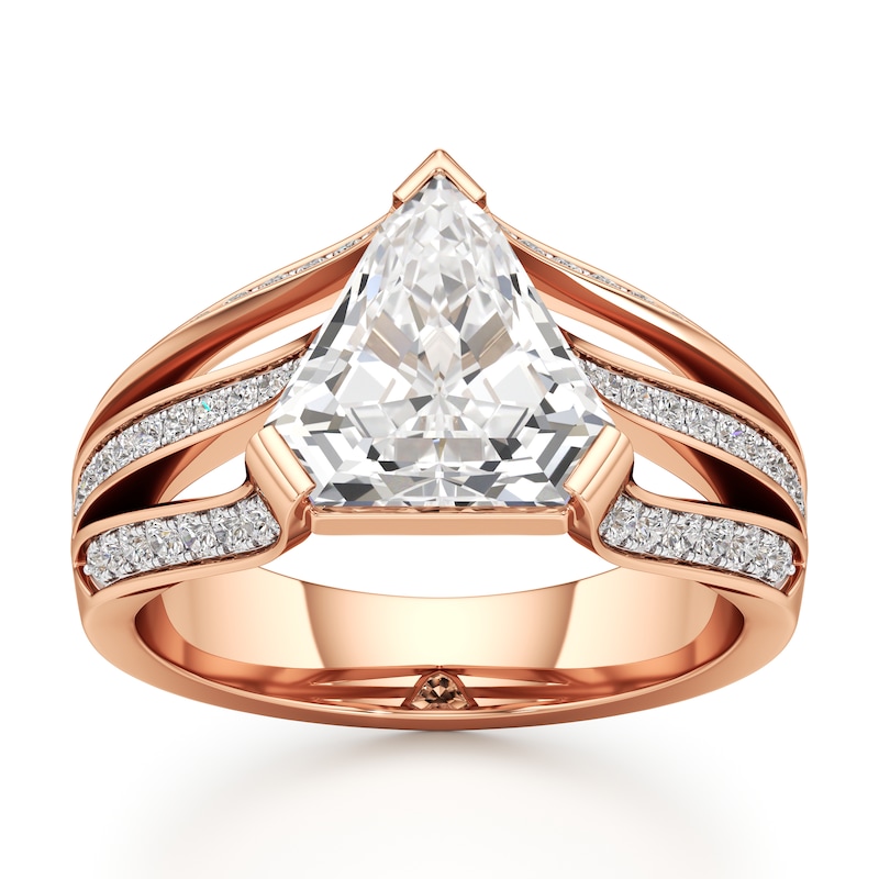 Main Image 1 of J'Lure Lab-Grown Diamond Shield Step-Cut Engagement Ring 3-3/8 ct tw 18K Rose Gold