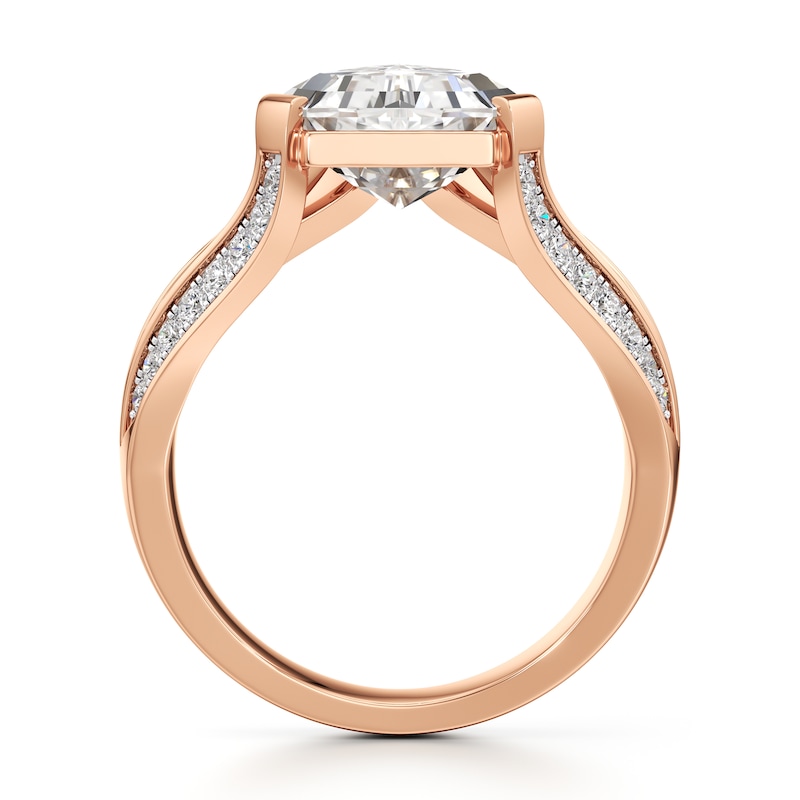 Main Image 2 of J'Lure Lab-Grown Diamond Shield Step-Cut Engagement Ring 3-3/8 ct tw 18K Rose Gold