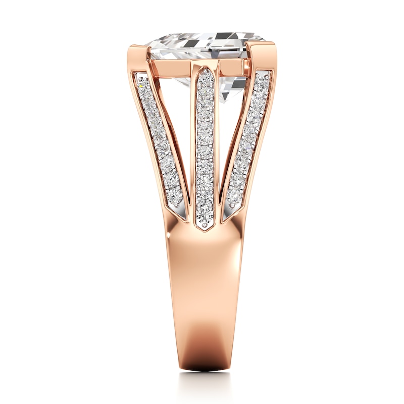 Main Image 3 of J'Lure Lab-Grown Diamond Shield Step-Cut Engagement Ring 3-3/8 ct tw 18K Rose Gold