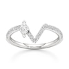 Thumbnail Image 1 of J'Lure Lozenge Step-Cut Lab-Grown Diamond Contour Wedding Band 3/8 ct tw 18K White Gold